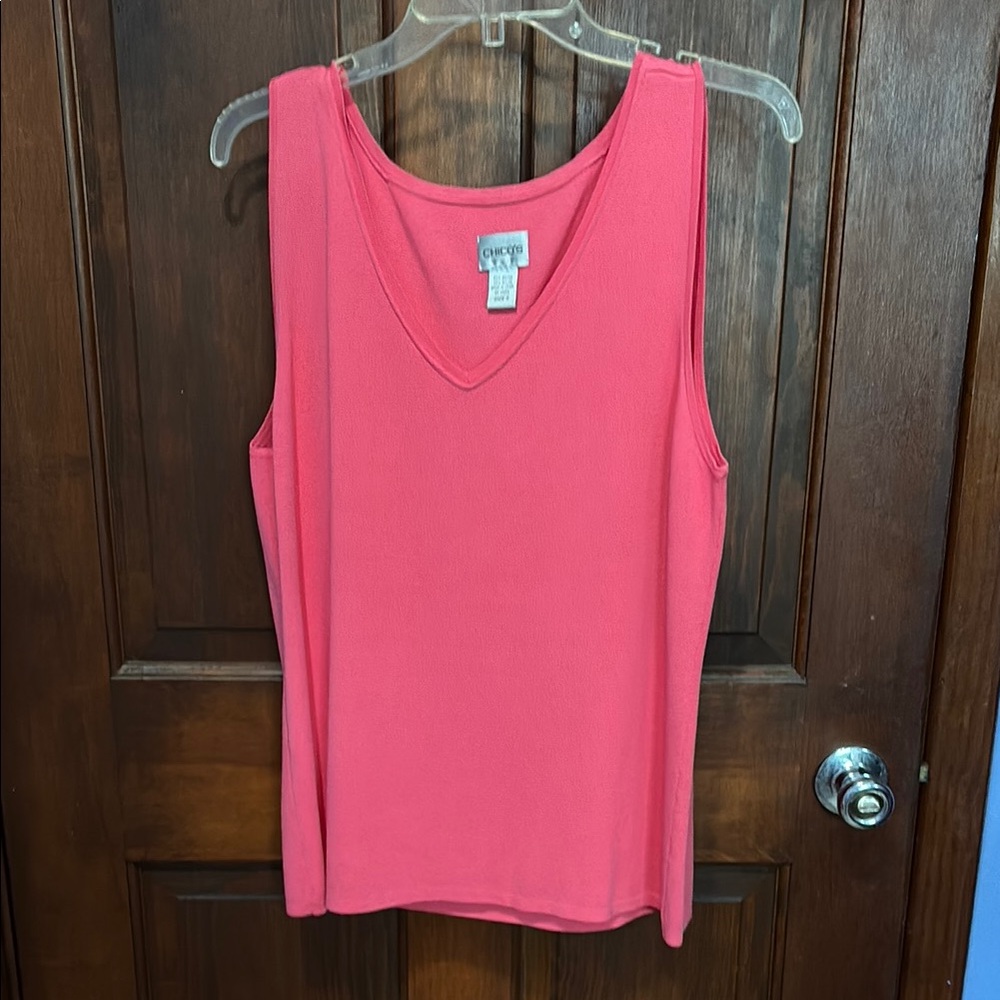 Chicos Pink Tank Top with Scoop Neckline